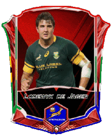 Sportivo Rugby - Giocatori Sud Africa Squadra 2025 Lodewyk de Jager 