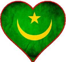 Drapeaux Afrique Mauritanie Coeur 