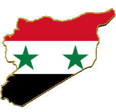 Bandiere Asia Siria Carta Geografica 