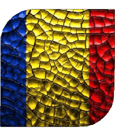 Drapeaux Afrique Tchad Carré 