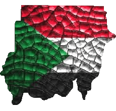 Fahnen Afrika Sudan Karte 