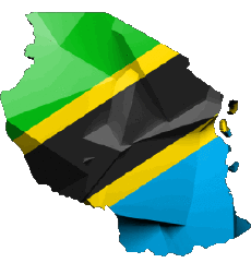 Flags Africa Tanzania Map 